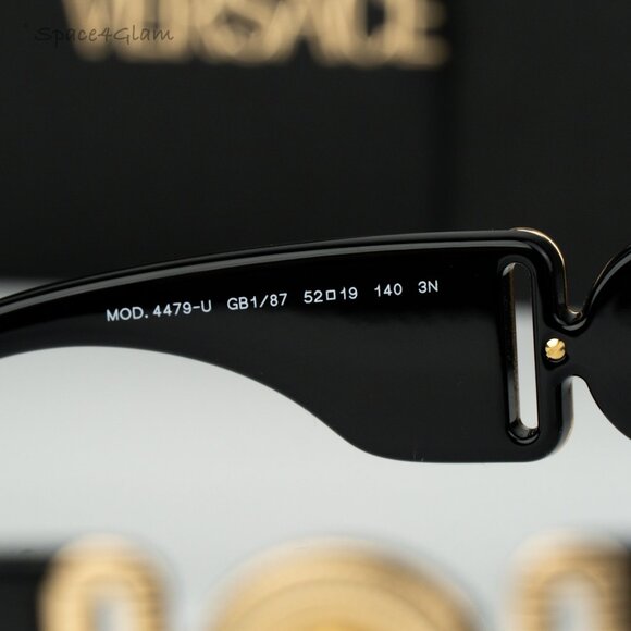NEW Versace VE4479U GB1/87 Medusa Biggie Black Grey Square Unisex Sunglasses - Picture 4 of 7